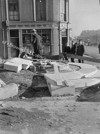 ERECTING MUCH DISPUTED LUSITANIA MONUMENT